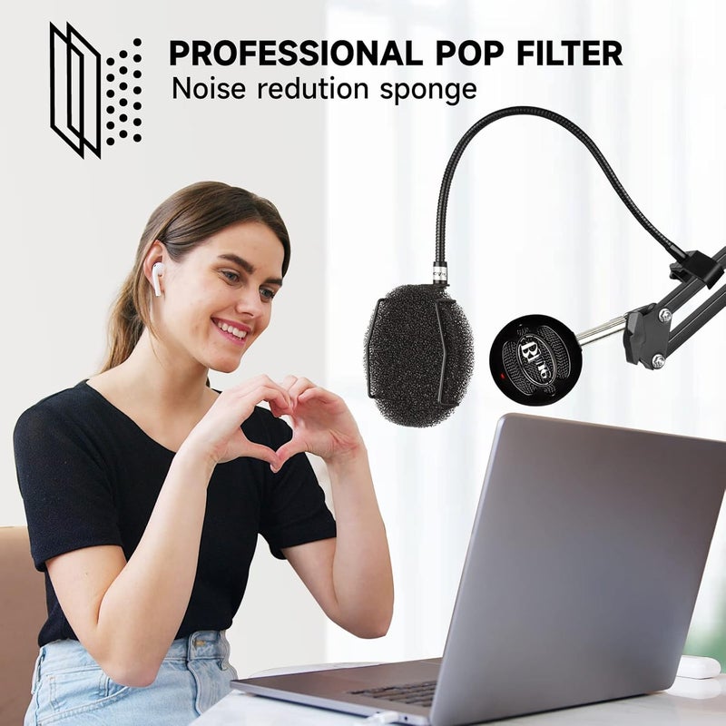 PROAR Pop Filter for Microphone - Sponge Layered Pop Wind Screen with Enhanced Flexible 360° Gooseneck - Image 3